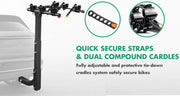 3 Bike Rack Bicycle Car Rear Carrier 2" Steel Foldable Steel Hitch Mount Towbar V610-CYC-TOW-BI3