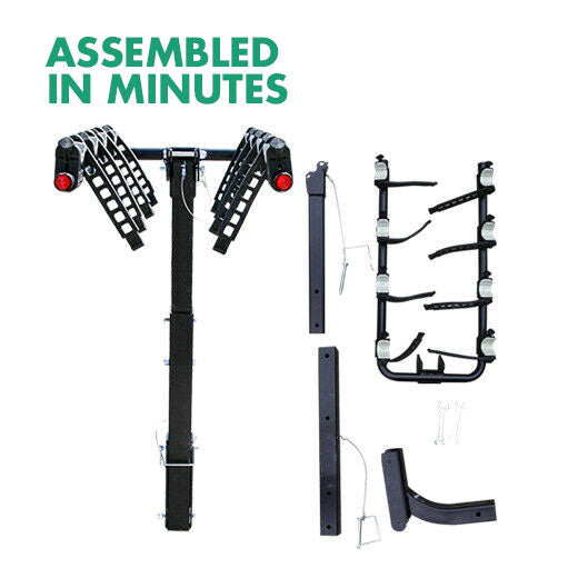 3 Bike Rack Bicycle Car Rear Carrier 2" Steel Foldable Steel Hitch Mount Towbar V610-CYC-TOW-BI3