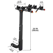 3 Bike Rack Bicycle Car Rear Carrier 2" Steel Foldable Steel Hitch Mount Towbar V610-CYC-TOW-BI3