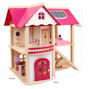 Wooden DIY Dolls Doll House 2 Level Kids Pretend Play Toys Full Furniture Set V610-DOLHO-LQL1280