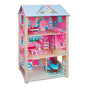 Large Wooden Dolls Doll House 3 Level Kids Pretend Play Toys Full Furniture V610-DOLHOU-TX1061