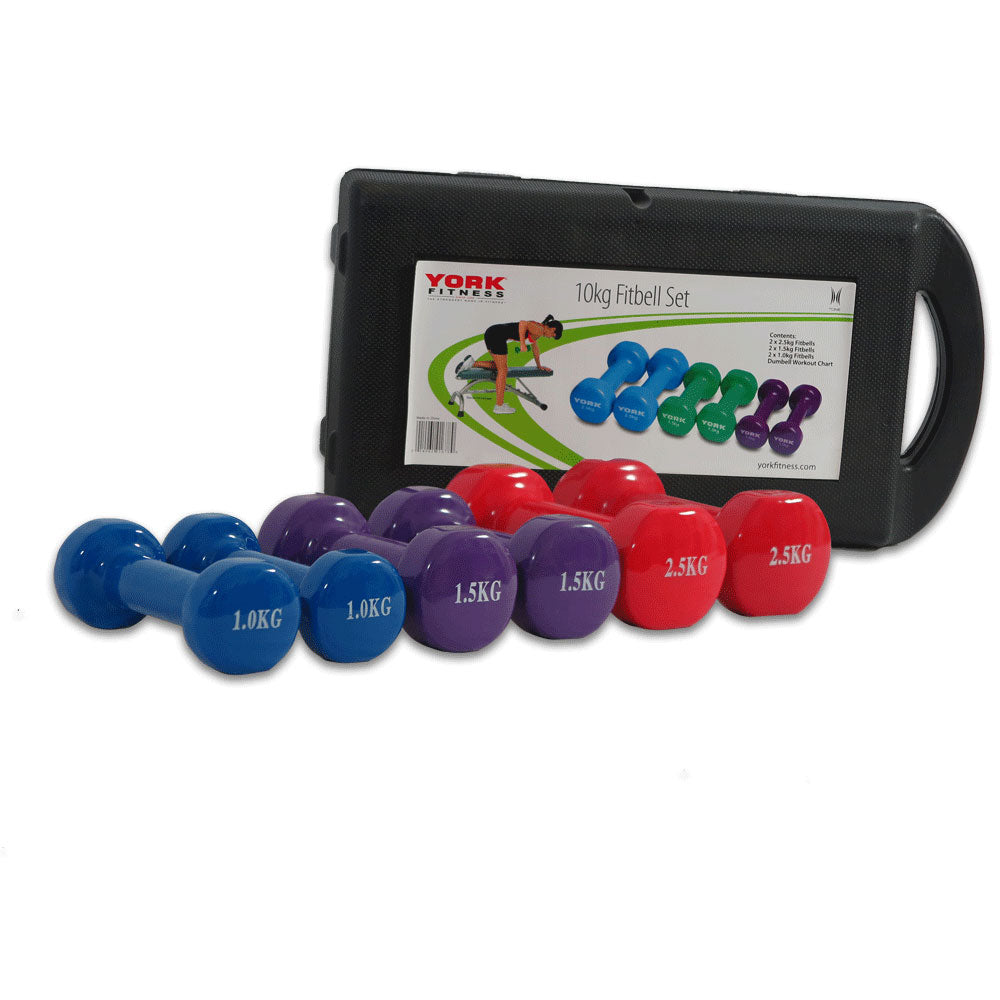 Dumbbell Workout Weights Rack Set 6 Hand 10kg Exercise Fitness Gym Dumbells V610-DUMBSE-10K