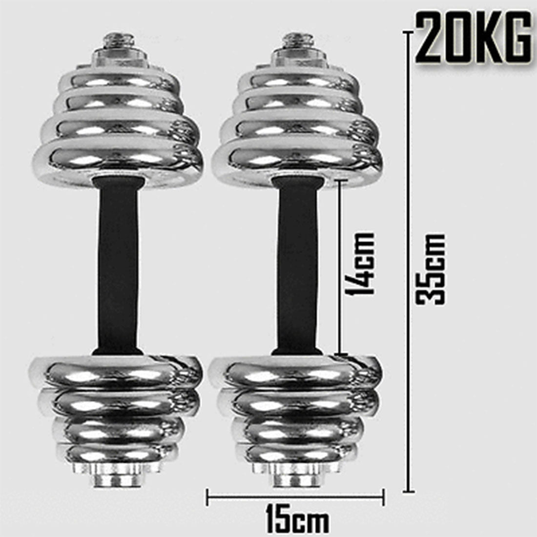 20KG York Dumbbell Set Weight Dumbbells Home Gym Fitness BarBell w/ Case V610-DUMBSE-20K
