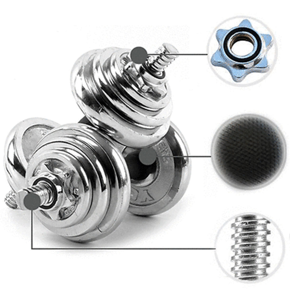 20KG York Dumbbell Set Weight Dumbbells Home Gym Fitness BarBell w/ Case V610-DUMBSE-20K