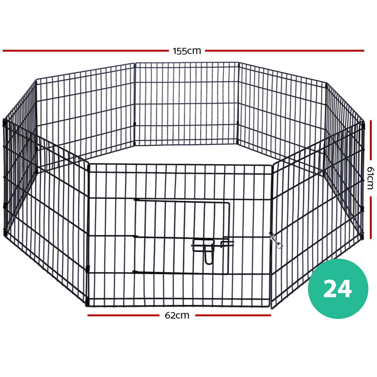 24" 8 Panel Pet Dog Playpen Puppy Exercise Cage Enclosure Fence Play Pen V610-FLATIRON-24