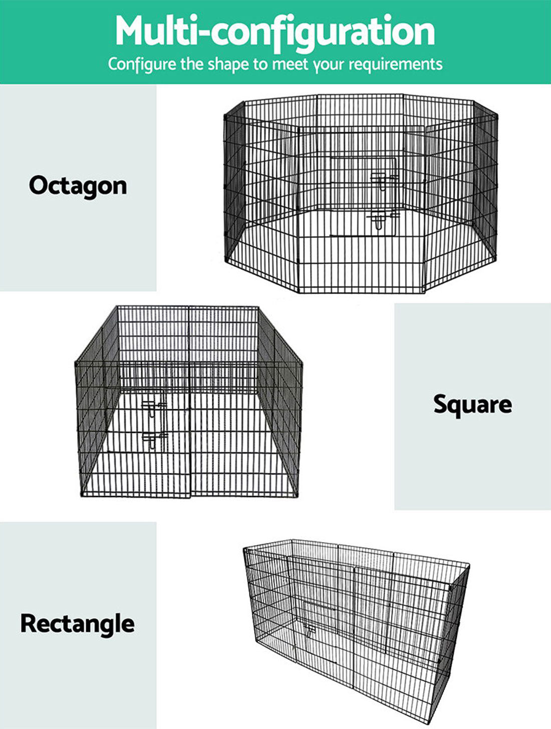 36" 8 Panel Pet Dog Playpen Puppy Exercise Cage Enclosure Fence Play Pen V610-FLATIRON-36