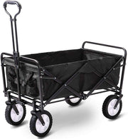 Foldable Collapsible Wagon Cart Garden Beach Outdoor Shopping Trolley Fishing Camping V610-FLDWAG-9150-BLA