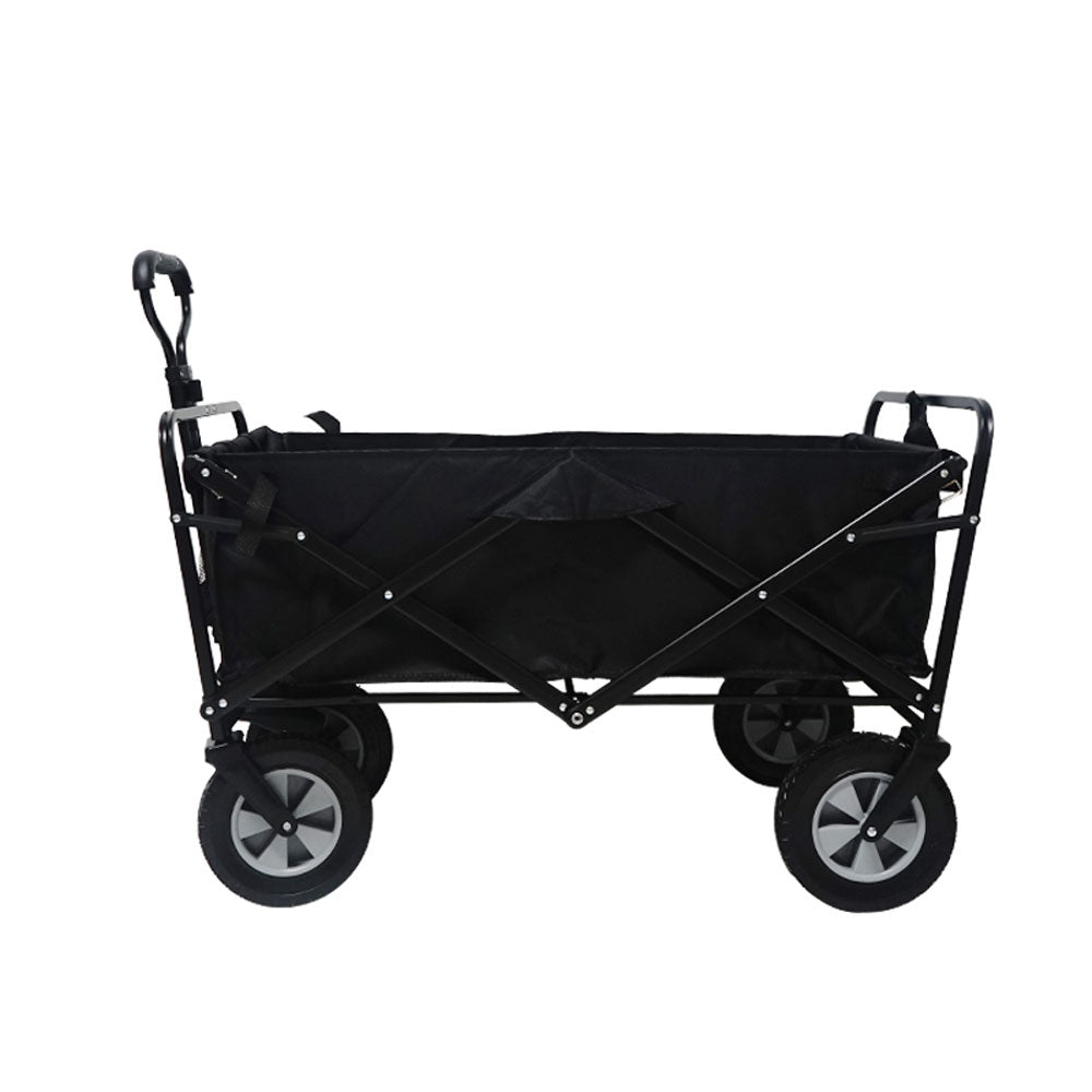 Foldable Collapsible Wagon Cart Garden Beach Outdoor Shopping Trolley Fishing Camping V610-FLDWAG-9150-BLA