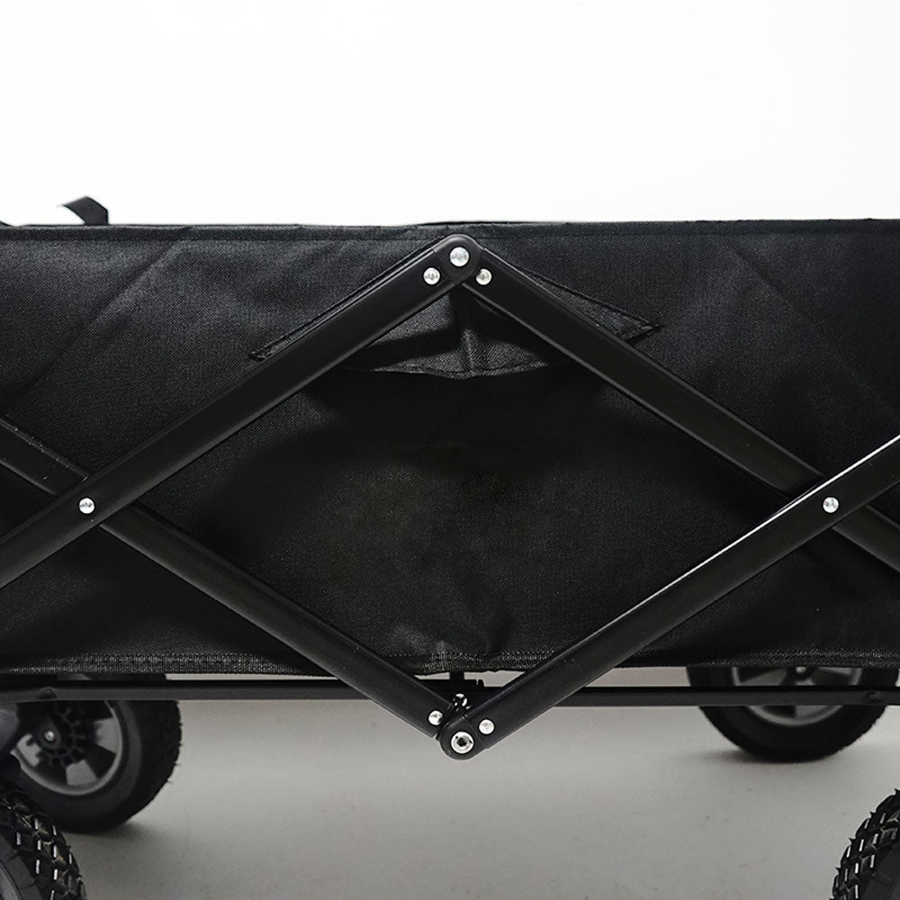 Foldable Collapsible Wagon Cart Garden Beach Outdoor Shopping Trolley Fishing Camping V610-FLDWAG-9150-BLA