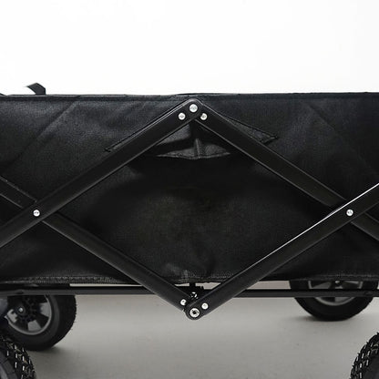 Foldable Collapsible Wagon Cart Garden Beach Outdoor Shopping Trolley Fishing Camping V610-FLDWAG-9150-BLA
