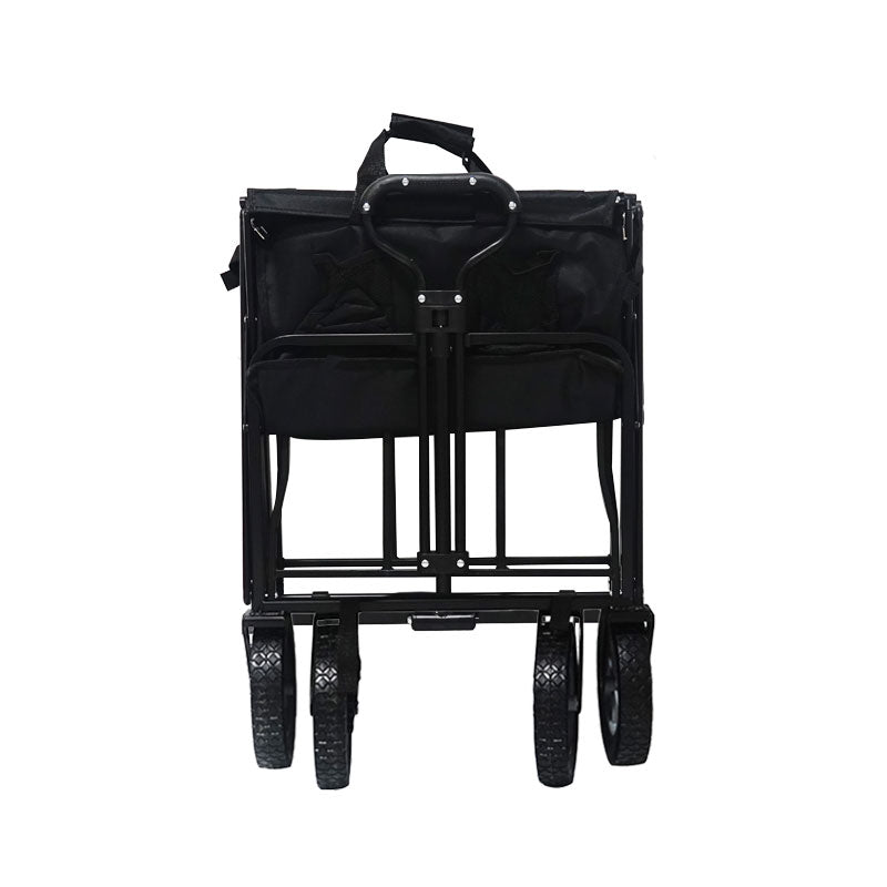 Foldable Collapsible Wagon Cart Garden Beach Outdoor Shopping Trolley Fishing Camping V610-FLDWAG-9150-BLA
