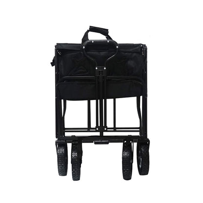 Foldable Collapsible Wagon Cart Garden Beach Outdoor Shopping Trolley Fishing Camping V610-FLDWAG-9150-BLA