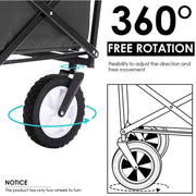 Foldable Collapsible Wagon Cart Garden Beach Outdoor Shopping Trolley Fishing Camping V610-FLDWAG-9150-BLA