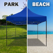 3x3m Pop Up Gazebo Outdoor Tent Folding Marquee Party Camping Market Canopy - blue V610-GAR-3X3-BL
