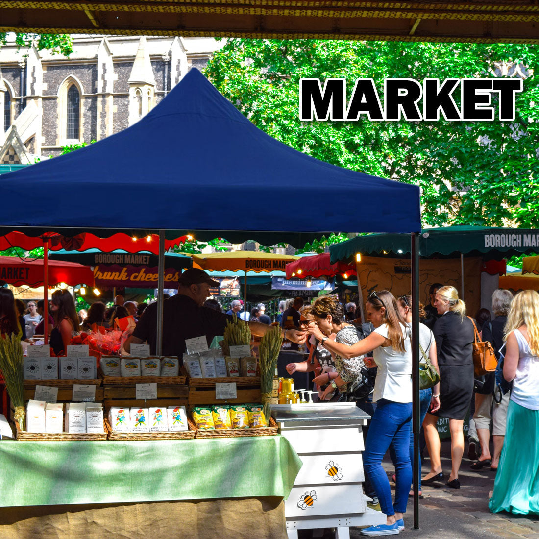 3x3m Pop Up Gazebo Outdoor Tent Folding Marquee Party Camping Market Canopy - blue V610-GAR-3X3-BL