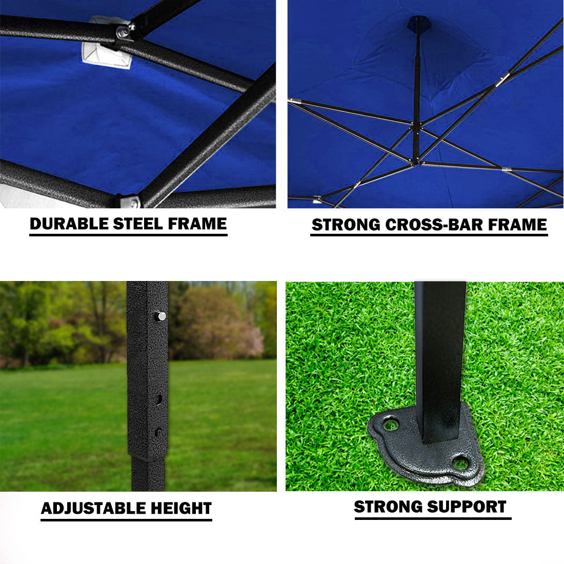 3x3m Pop Up Gazebo Outdoor Tent Folding Marquee Party Camping Market Canopy - blue V610-GAR-3X3-BL