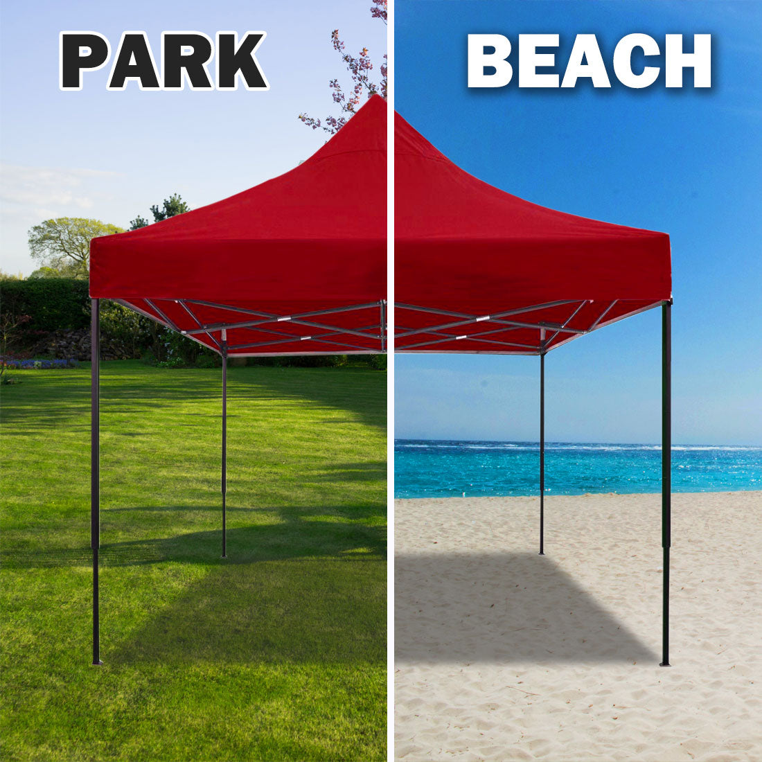 3x3m Pop Up Gazebo Outdoor Tent Folding Marquee Party Camping Market Canopy - red V610-GAR-3X3-RE