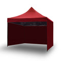 3x3m Pop Up Gazebo Outdoor Tent Folding Marquee Party Camping Market Canopy w/ Side Wall - red V610-GAR-3X3-SI-RE