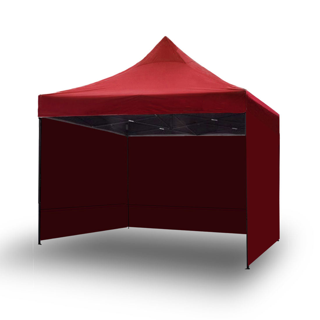 3x3m Pop Up Gazebo Outdoor Tent Folding Marquee Party Camping Market Canopy w/ Side Wall - red V610-GAR-3X3-SI-RE