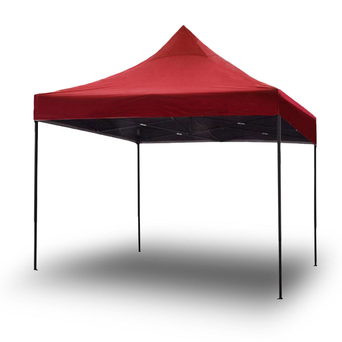 3x3m Pop Up Gazebo Outdoor Tent Folding Marquee Party Camping Market Canopy w/ Side Wall - red V610-GAR-3X3-SI-RE