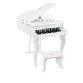 Kids Wooden Pretend Musical Toy Baby Children Grand Toy Mini 30 Keys Piano White V610-GRAPIN-0293-WHI