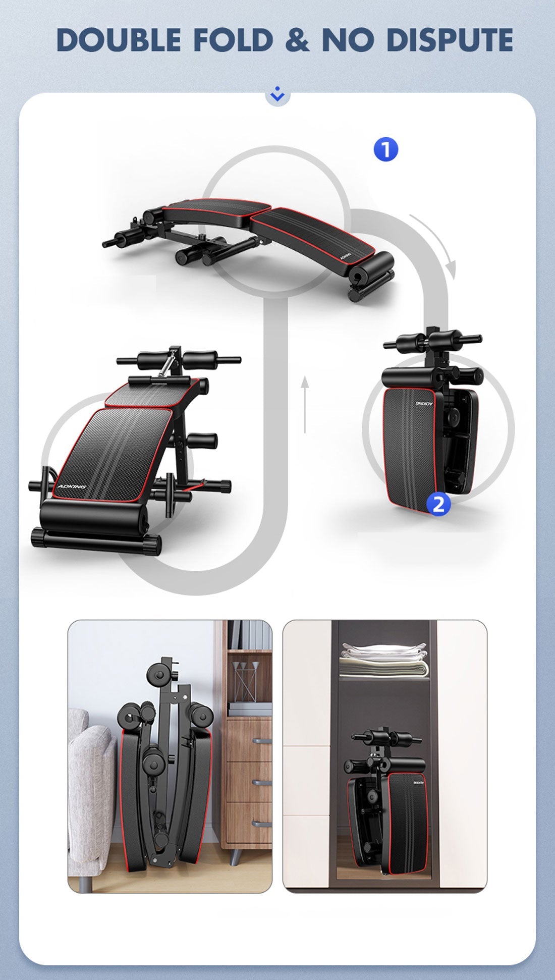 Foldable Weight Sit Up Bench Press Adjustable Home Gym Abdominal Exercise Fitness V610-GYM-SIT-83124