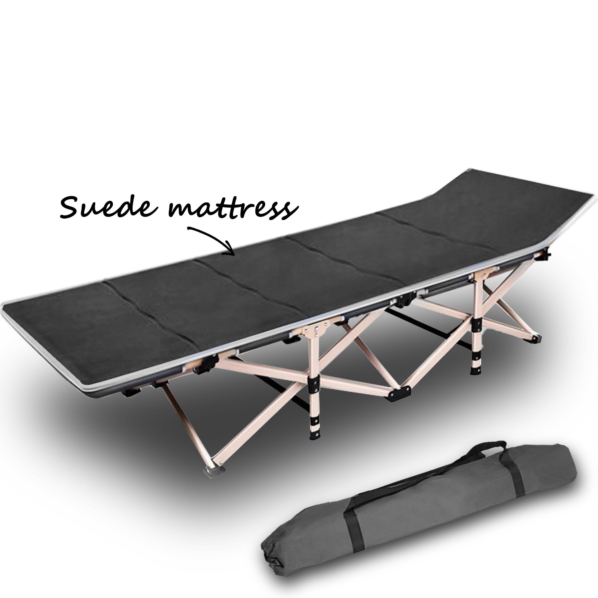 Camping Portable Stretcher Single Foldable Folding Bed Mattress Recliner Mat - grey V610-LUXBED-SQ-GRE-MAT