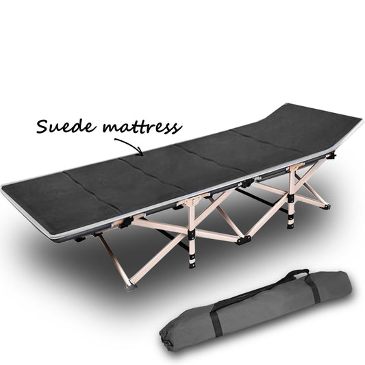 Camping Portable Stretcher Single Foldable Folding Bed Mattress Recliner Mat - grey V610-LUXBED-SQ-GRE-MAT