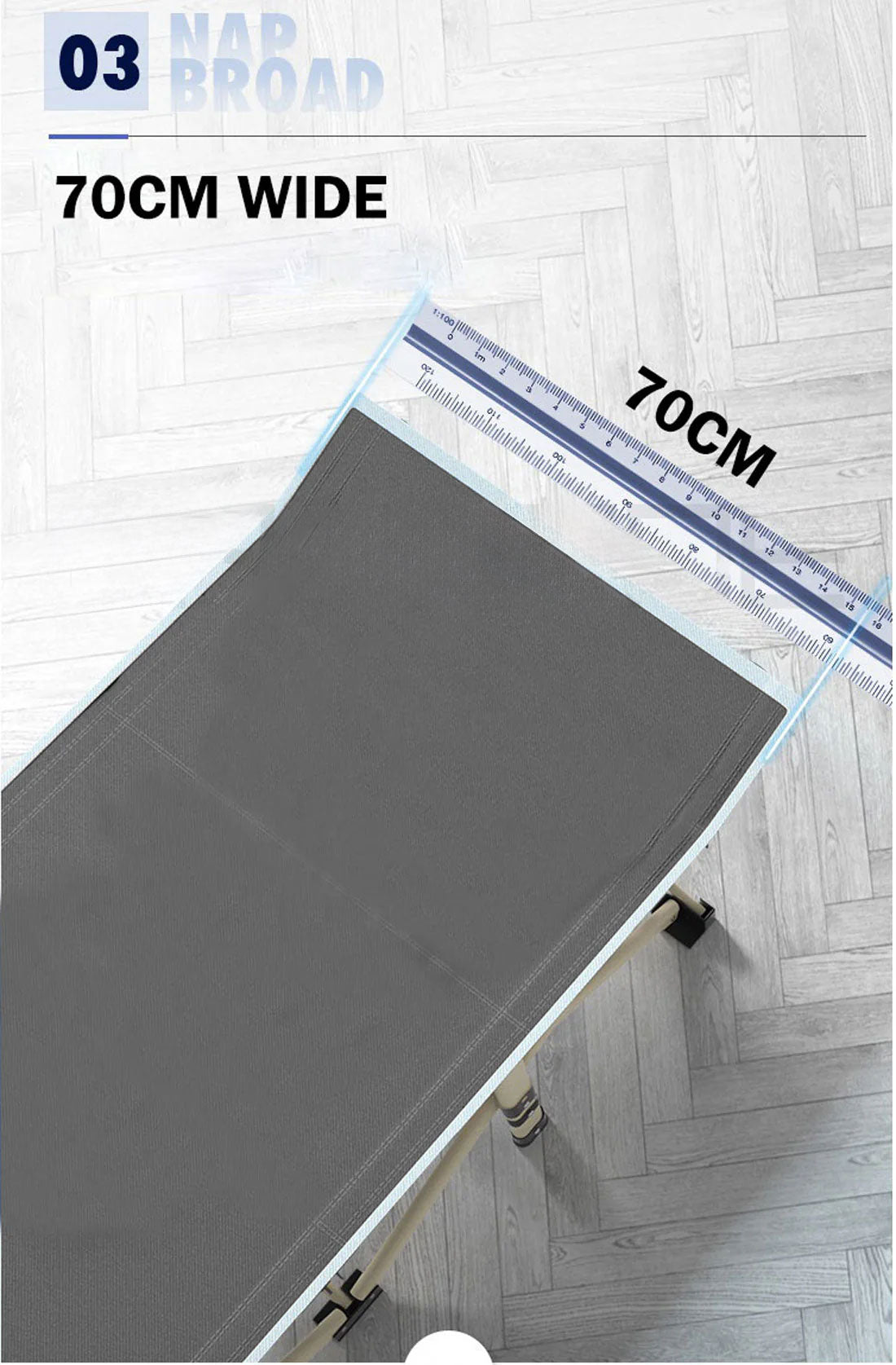 Camping Portable Stretcher Single Foldable Folding Bed Mattress Recliner Mat - grey V610-LUXBED-SQ-GRE-MAT