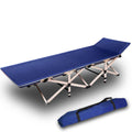 Camping Portable Stretcher Single Foldable Folding Bed Recliner Mat - navy V610-LUXBED-SQ-NAV