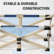 Camping Portable Stretcher Single Foldable Folding Bed Mattress Recliner Mat - navy V610-LUXBED-SQ-NAV-MAT