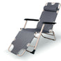 Reclining Sun Beach Deck Lounge Chair Outdoor Folding Camping Fishing Arm Rest - grey V610-LUXRECLI-GRE