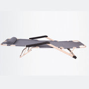 Reclining Sun Beach Deck Lounge Chair Outdoor Folding Camping Fishing Arm Rest - grey V610-LUXRECLI-GRE