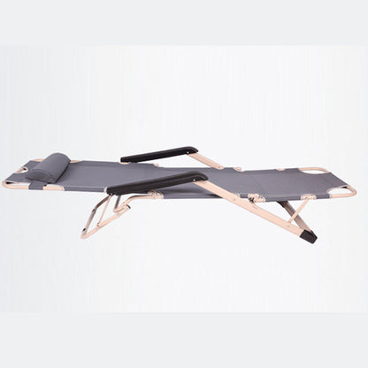 Reclining Sun Beach Deck Lounge Chair Outdoor Folding Camping Fishing Arm Rest - grey V610-LUXRECLI-GRE