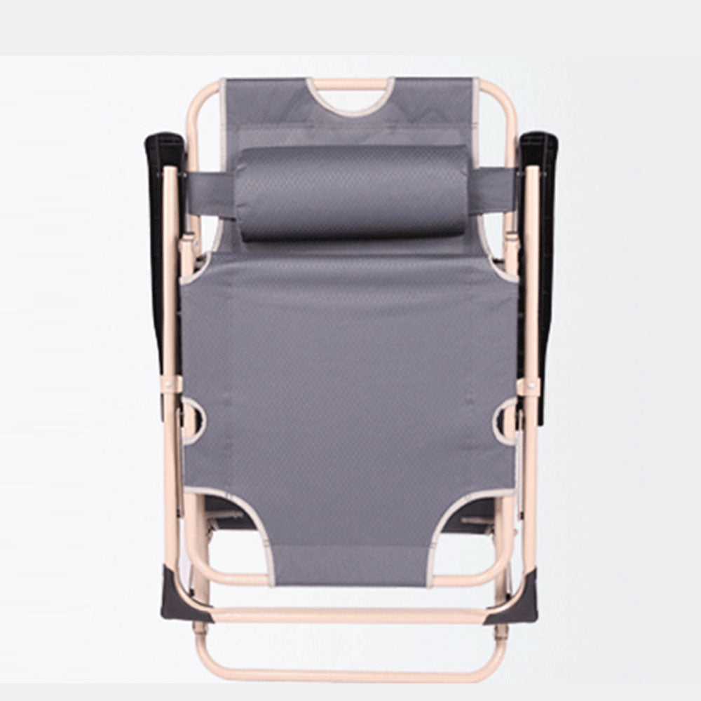 Reclining Sun Beach Deck Lounge Chair Outdoor Folding Camping Fishing Arm Rest - grey V610-LUXRECLI-GRE
