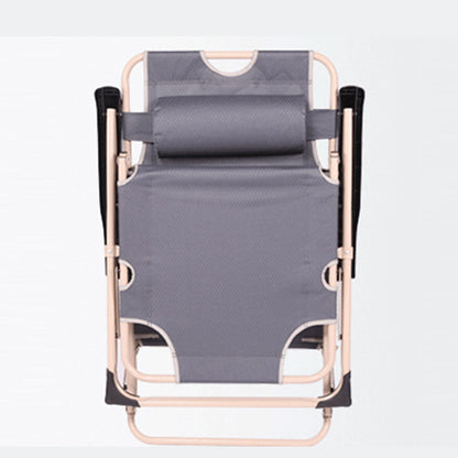 Reclining Sun Beach Deck Lounge Chair Outdoor Folding Camping Fishing Arm Rest - grey V610-LUXRECLI-GRE