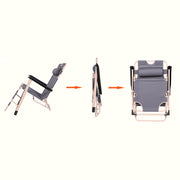 Reclining Sun Beach Deck Lounge Chair Outdoor Folding Camping Fishing Arm Rest - grey V610-LUXRECLI-GRE