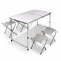 Portable Folding Picnic Camping Set BBQ Party Aluminium Table 4 Foldable Chairs V610-PICTAB/W/C-SEP