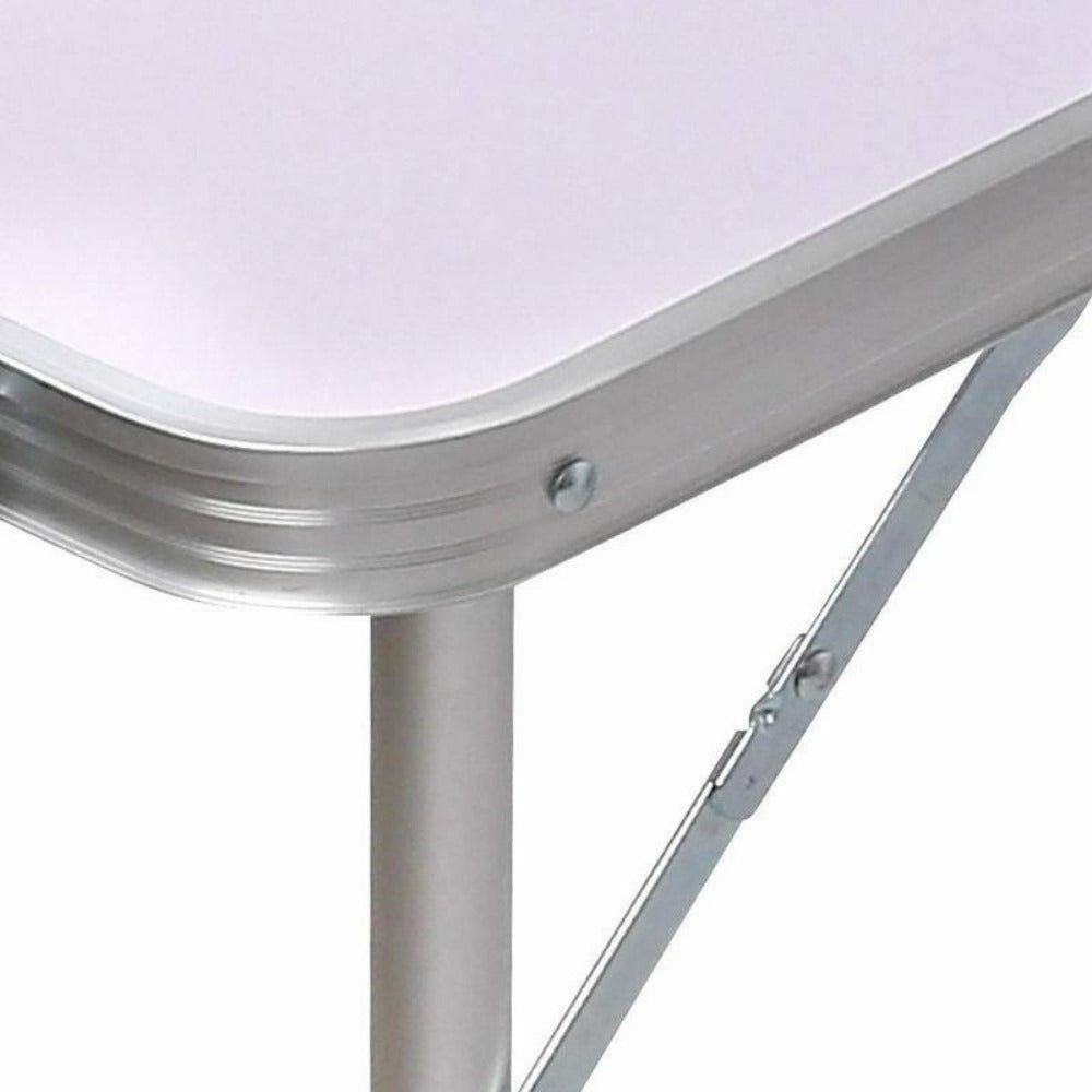 Portable Folding Picnic Camping Set BBQ Party Aluminium Table 4 Foldable Chairs V610-PICTAB/W/C-SEP