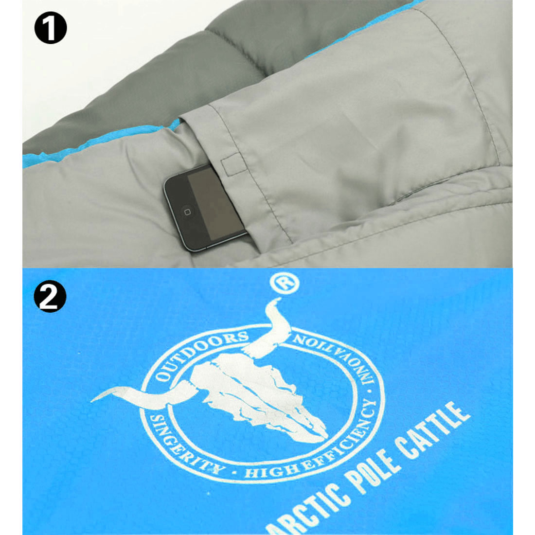 Outdoor Camping Envelope Sleeping Bag Thermal Tent Hiking Winter Single -15C - blue V610-PKNENVSLEBA-15-BL-SIN