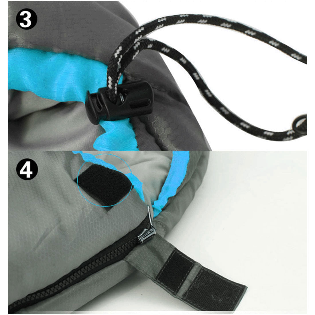 Outdoor Camping Envelope Sleeping Bag Thermal Tent Hiking Winter Single -15C - blue V610-PKNENVSLEBA-15-BL-SIN