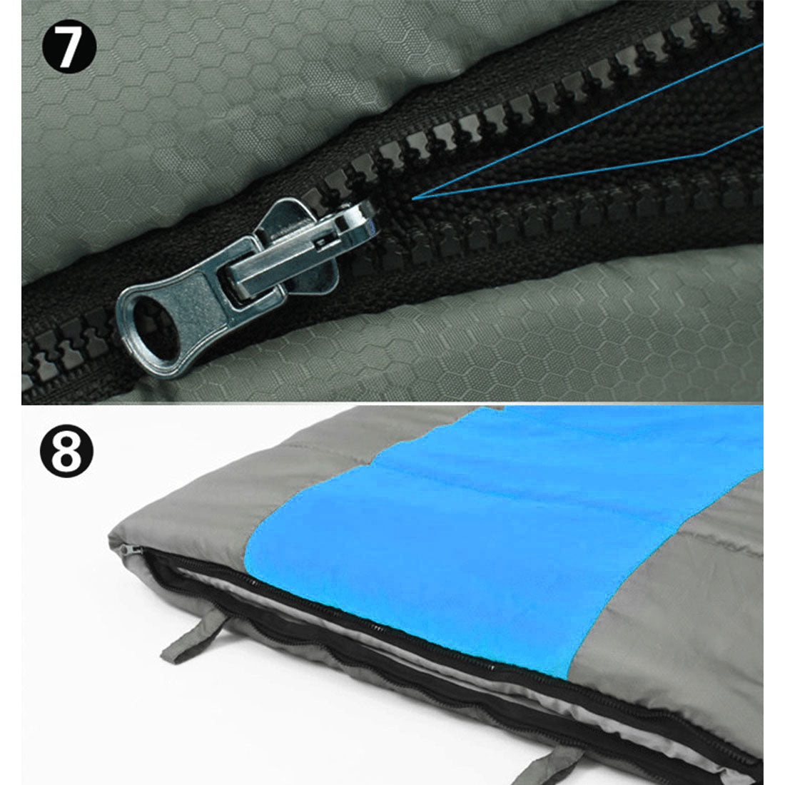 Outdoor Camping Envelope Sleeping Bag Thermal Tent Hiking Winter Single -15C - blue V610-PKNENVSLEBA-15-BL-SIN