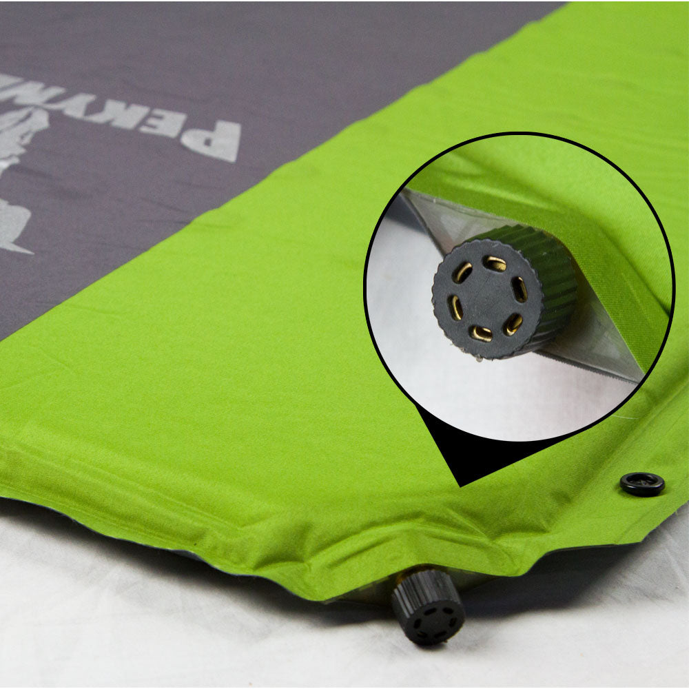 Double Self Inflating Mattress Sleeping Mat Air Bed Camping Camp Hiking Joinable - green V610-PKNSELMAT-GR-DOU