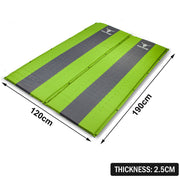 Double Self Inflating Mattress Sleeping Mat Air Bed Camping Camp Hiking Joinable - green V610-PKNSELMAT-GR-DOU