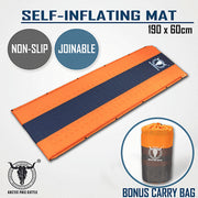 Self Inflating Mattress Sleeping Mat Air Bed Camping Camp Hiking Joinable Single - orange V610-PKNSELMAT-OR-SIN