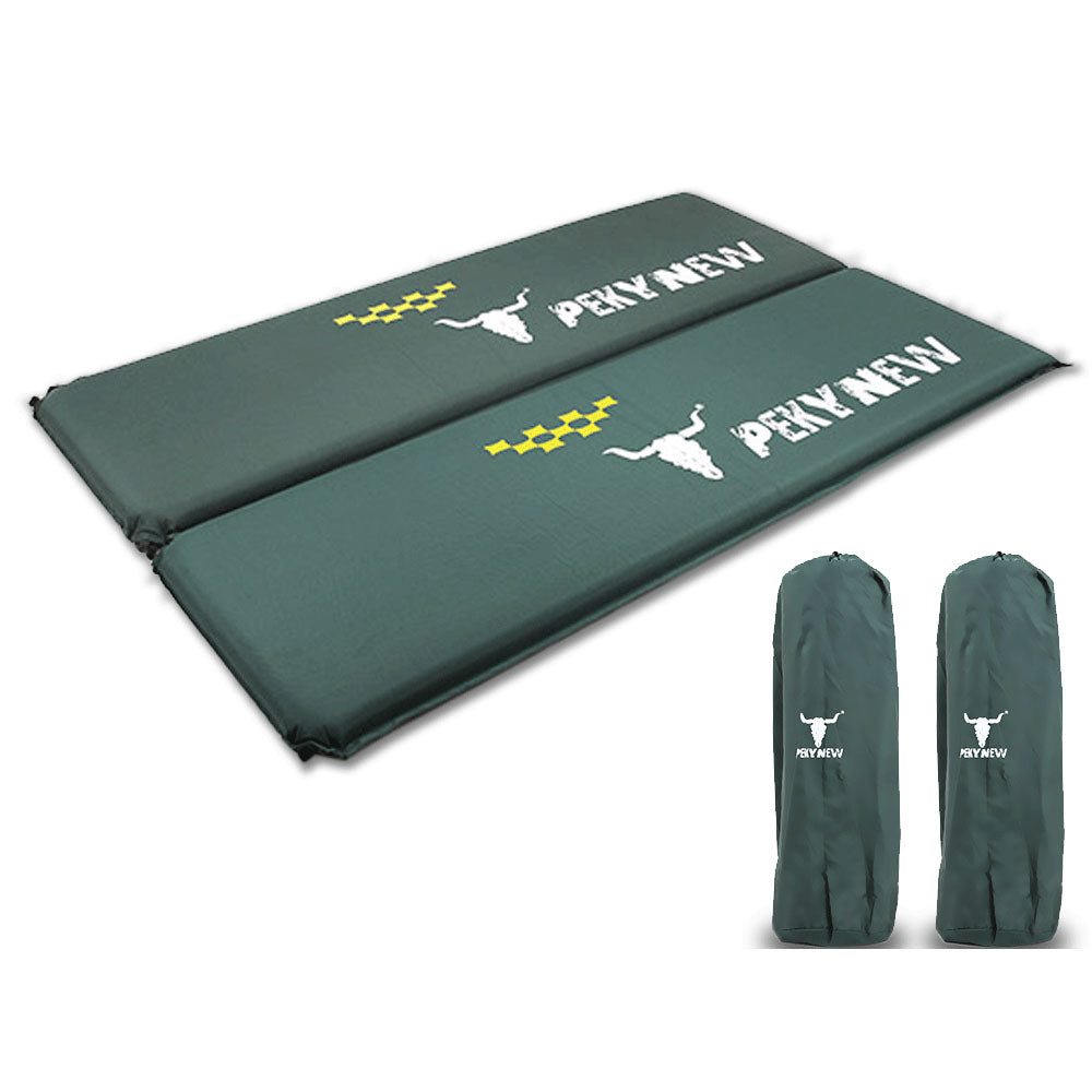 Double Self Inflating Joinable Mat Pad Air Bed Camping - green V610-PKY-A1013-GR-DOU