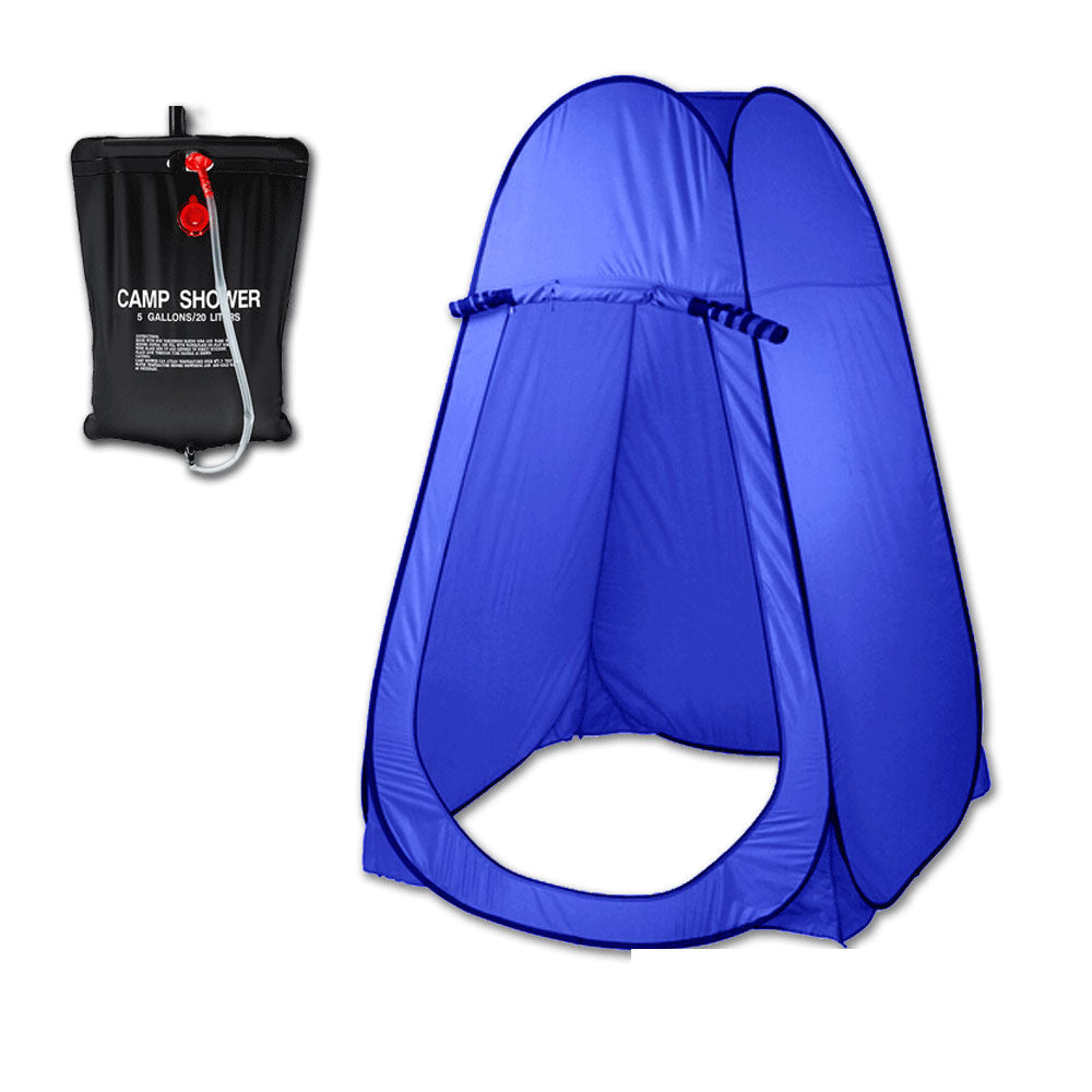 Pop Up Portable Privacy Shower room Tent &20L Outdoor Camping Water Bag Camp Set - blue V610-POPSHOTEN-BLU-20L