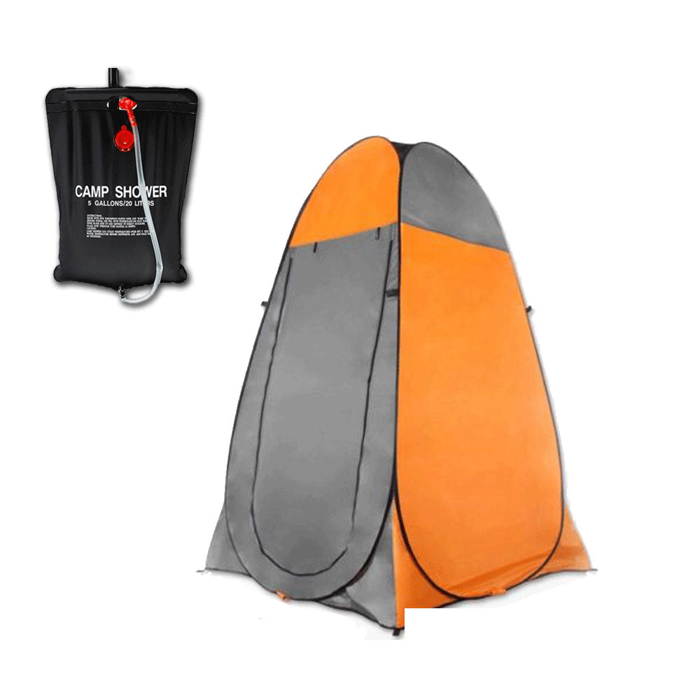 Pop Up Portable Privacy Shower room Tent &20L Outdoor Camping Water Bag Camp Set - orange V610-POPSHOTEN/W/20-OR