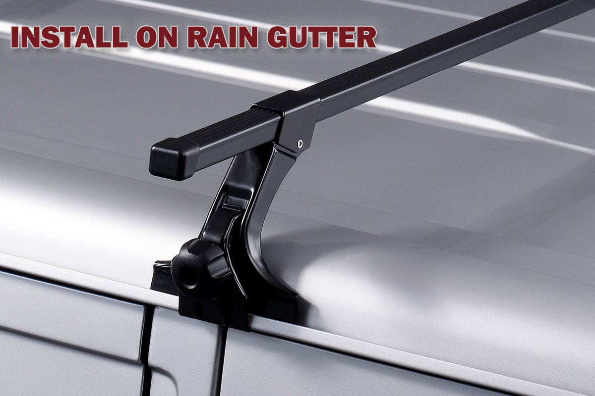 120cm Universal Rain Gutter Car Roof Rack Cross Bars Black Adjustable Brackets Medium V610-ROORAC-RG-BLA-120-19
