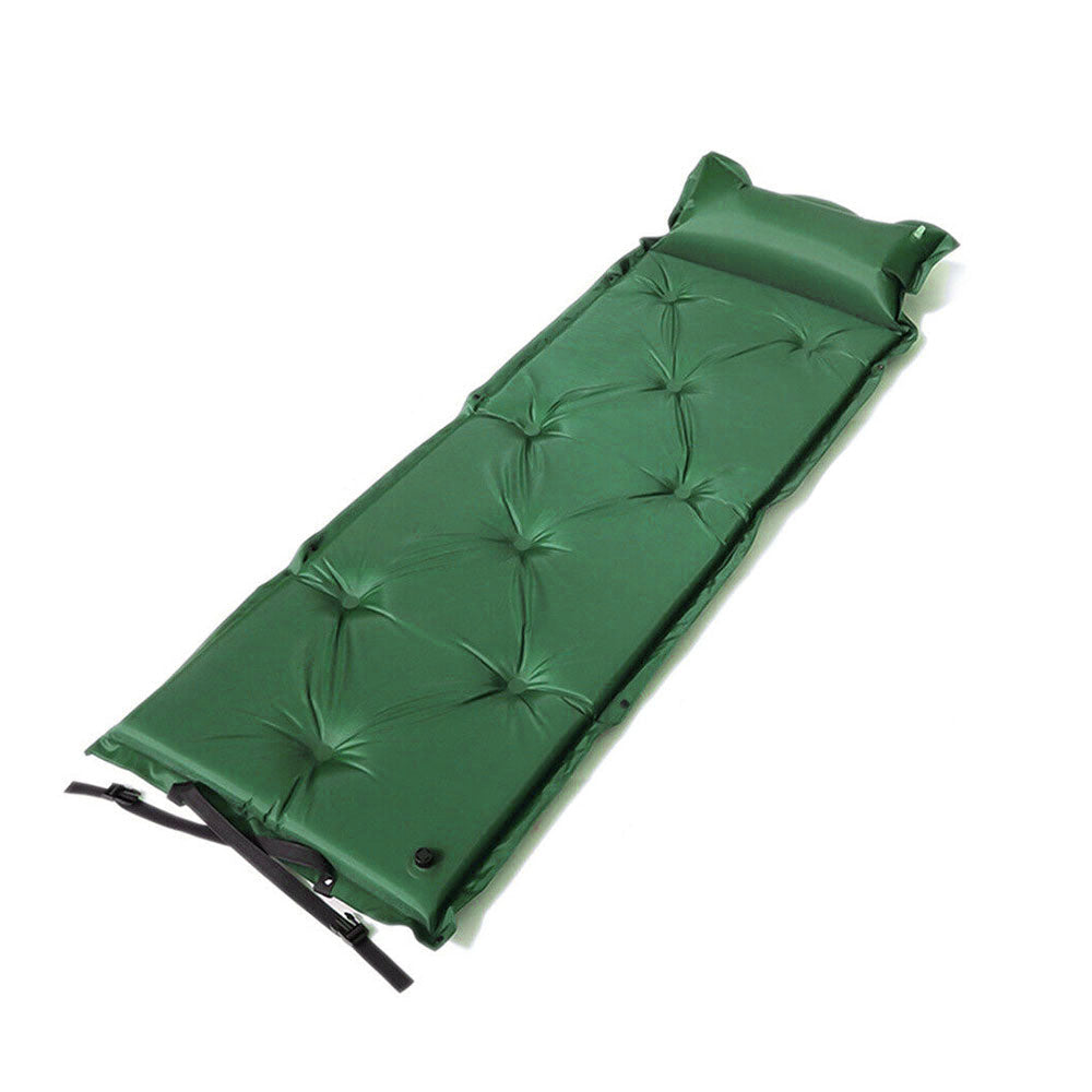Self Inflating Mattress Camping Hiking Airbed Mat Sleeping with Pillow Bag Camp - green V610-SELMAT-GR-1